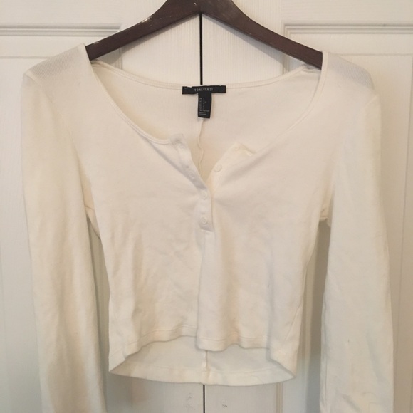White Forever 21 Crop Top - Picture 1 of 2